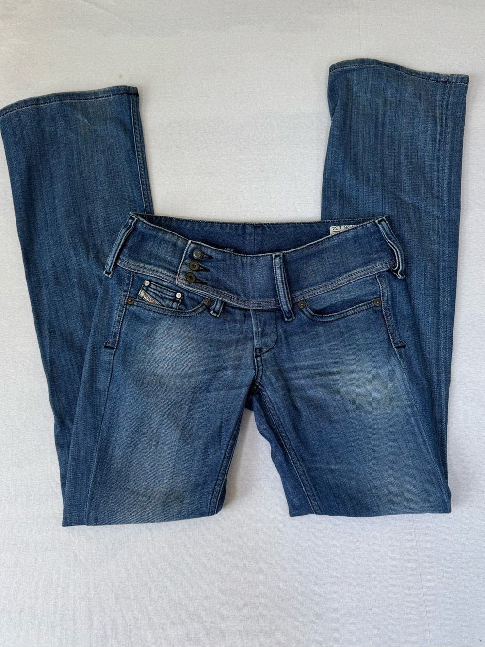 Diesel Cherock Belted Low Rise Jeans Y2K Flare Deadstock Made in Italy